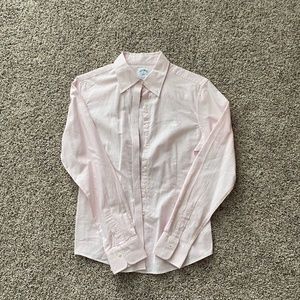 Brooks Brothers Pink & White Striped Button Down